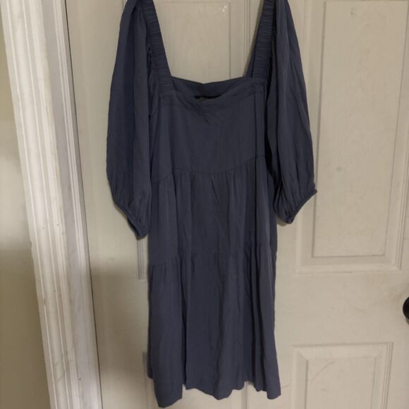Shinestar Dresses & Skirts - Shinestar Blue  Dress Size Small Off Shoulder Boho Peasant NWT